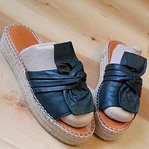 Bueno Women's Leather Bow Slip-On Espadrilles